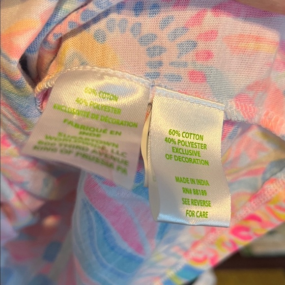 Lilly Pulitzer Benita Multi Tropical Punch Tank Top Pom Pom Beach Ruffle XS - Picture 3 of 5